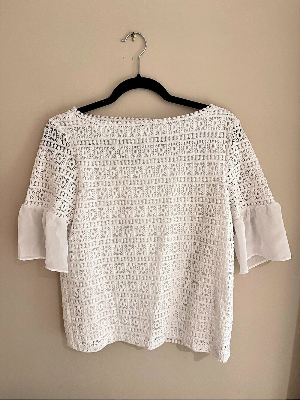 Rozali Eyelet Blouse in White Size Small Like New